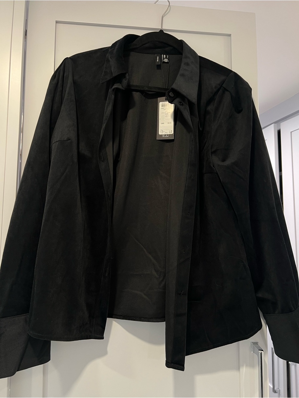 Black Button-Up corduroy top
